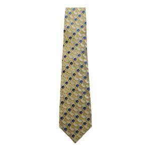 Saxony Geometric Pattern Gold 100% Silk Necktie